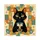 Black Cat Bubble Tea Golden Eye Geometric Shapes Starburst - Cat Lover Home Decor Gift Spare Tire Cover - 6