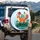 Orange Fox Japanese Text Red Sun Green Grass Bonsai - Fox Lover Travel Gift Spare Tire Cover - 3