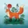 Orange Fox Japanese Text Red Sun Green Grass Bonsai - Fox Lover Travel Gift Spare Tire Cover - 6