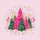 Hot Pink Christmas Trees Golden Stars Snowflakes - Christmas Holiday Gift Spare Tire Cover - 6