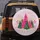 Hot Pink Christmas Trees Golden Stars Snowflakes - Christmas Holiday Gift Spare Tire Cover - 5