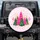 Hot Pink Christmas Trees Golden Stars Snowflakes - Christmas Holiday Gift Spare Tire Cover - 1