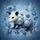 White Opossum Blue Floral Ceramic - Wildlife Lover Gift Spare Tire Cover - 6