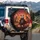 Devil Possum Fiery Hellscape - Dark Fantasy Gift for Adventure Seekers Spare Tire Cover - 3