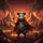 Devil Possum Fiery Hellscape - Dark Fantasy Gift for Adventure Seekers Spare Tire Cover - 6