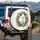 White Possum Flowering Branches Cream Blossoms Teal Leaves - Nature Lover Gift Spare Tire Cover - 3