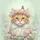 Orange White Fluffy Cat, Innocent Eyes, Rose Crown, Butterfly - Home Decor Gift for Cat Lover Spare Tire Cover - 6