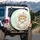 Orange White Fluffy Cat, Innocent Eyes, Rose Crown, Butterfly - Home Decor Gift for Cat Lover Spare Tire Cover - 3
