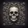 Dark Skull Silver Acanthus Baroque Floral - Gothic Home Decor Gift Spare Tire Cover - 6