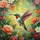Vibrant Hummingbird Garden with Rich Flowers & Green Leaves - Wildlife Lover Gift Spare Tire Cover - 6