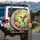 Vibrant Hummingbird Garden with Rich Flowers & Green Leaves - Wildlife Lover Gift Spare Tire Cover - 3
