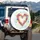 Watercolor Floral Heart Daisies Cosmos Wildflowers Small Hearts - Home Decor Gift for Garden Lover Spare Tire Cover - 3