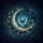Blue Gold Butterfly Crescent Moon Celestial Sky - Star Gazer Outdoor Decor Spare Tire Cover - 6