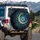 Blue Gold Butterfly Crescent Moon Celestial Sky - Star Gazer Outdoor Decor Spare Tire Cover - 3
