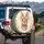 Brown Bunny Daisy Flower Crown, Scattered Florals - Wildlife Lover Gift Spare Tire Cover - 3