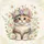 Calico Kitten Pastel Roses Wildflower Wreath - Home Decor Gift for Cat Lover Spare Tire Cover - 6