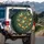 Honey Bees Striped Floral Leaves Forest - Garden Lover Gift Spare Tire Cover - 3