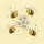 Friendly Cartoon Bees Daisies Golden Stars Orange Hearts - Garden Lover Gift Spare Tire Cover - 6