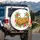 Golden Hard Shell Tacos Palm Fronds Hibiscus - Tropical Lifestyle Gift Spare Tire Cover - 3