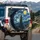 Starry Night Village Crescent Moon Cypress Tree - Cosmic Lover Gift Spare Tire Cover - 3