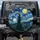 Starry Night Village Crescent Moon Cypress Tree - Cosmic Lover Gift Spare Tire Cover - 1