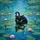 Black Cat Water Lilies Pond - Home Decor Gift for Cat Lover Spare Tire Cover - 6