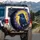 Dark Raven Glowing Eyes Moonlit Gnarled Branches Flowers Night Sky - Wildlife Lover Gift Spare Tire Cover - 3