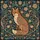 Red Fox Seated Arts Crafts Winding Floral Foliage Tapestry - Wildlife Lover Gift Spare Tire Cover - 6