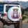 Rainbow Owl Floral Crown - Owl Lover Home Decor Gift Spare Tire Cover - 3
