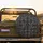 Black Cat Faces Dense Arrangement Yellow Gold Eyes - Everyday Cat Lover Gift Spare Tire Cover - 2