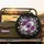 Purple White Dahlia Cascading Yellow Flowers Green Foliage - Home Decor Gift Spare Tire Cover - 2