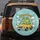 Chubby Green Frog Yellow Vintage Car Beep Beep Hearts Clouds - Car Lover Travel Gift Spare Tire Cover - 5