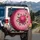 Fuchsia Peony Bloom Emerald Leaves - Home Decor Gift for Garden Lover Spare Tire Cover - 3
