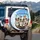 Australian Shepherd Dogs Driving Car - Adventure Road Trip Gift for Dog Lovers Spare Tire Cover - 3