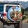 Chihuahua Dog Driving Vintage Car Sky Scene - Road Trip Accessory for Dog Lovers Spare Tire Cover - 3