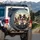 Happy Dogs Sunglasses Steering Wheel Scene - Road Trip Companion Gift for Dog Lovers Spare Tire Cover - 3