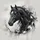 Black Horse Head Profile Swirls Paint Drips - Home Decor Gift for Horse Lover Spare Tire Cover - 6