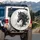Black Horse Head Profile Swirls Paint Drips - Home Decor Gift for Horse Lover Spare Tire Cover - 3