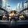 Hamsters in Futuristic Car Cityscape - Travel Essentials Gift for Hamster Lover Spare Tire Cover - 6