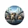 Hamsters in Futuristic Car Cityscape - Travel Essentials Gift for Hamster Lover Spare Tire Cover - 4