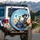 Exaggerated Skeletons Desert Road Trip - Adventure Travel Gift Spare Tire Cover - 3