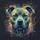 Pitbull Dog Portrait Abstract Splatters - Dog Lover Vehicle Decor Spare Tire Cover - 6