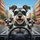 Miniature Schnauzer Pack Driving City Scene - Dog Owner Car Accessory Gift Spare Tire Cover - 6