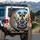 Miniature Schnauzer Pack Driving City Scene - Dog Owner Car Accessory Gift Spare Tire Cover - 3