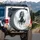 Black White Horse Holly Snowflakes - Christmas Gift for Horse Lover Spare Tire Cover - 3