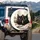 Curious Surprised Black Cat Pair Yellow Eyes - Pet Lover Gift Spare Tire Cover - 3