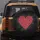 Bold Vibrant Pink Red Chalk Heart Dust on Matte Black - Love Gift Spare Tire Cover - 5