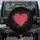 Bold Vibrant Pink Red Chalk Heart Dust on Matte Black - Love Gift Spare Tire Cover - 1