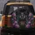 Black Cat Golden Filigree Purple Pink Blossoms Golden Vines Dark Leaves - Cat Lover Gift Spare Tire Cover - 5