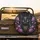 Black Cat Golden Filigree Purple Pink Blossoms Golden Vines Dark Leaves - Cat Lover Gift Spare Tire Cover - 2